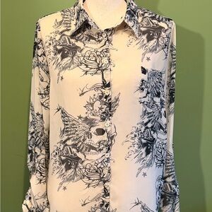 Stella Tweed Cream and Black Graphic Shirt